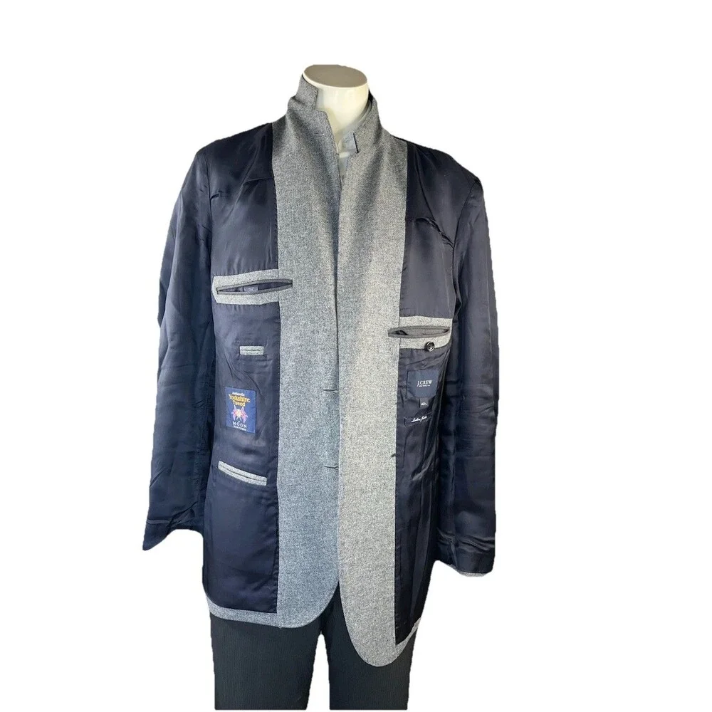J Crew Ludlow Men 42L Authentic Yorkshire Tweed By Moon Gray Blazer 100% Wool